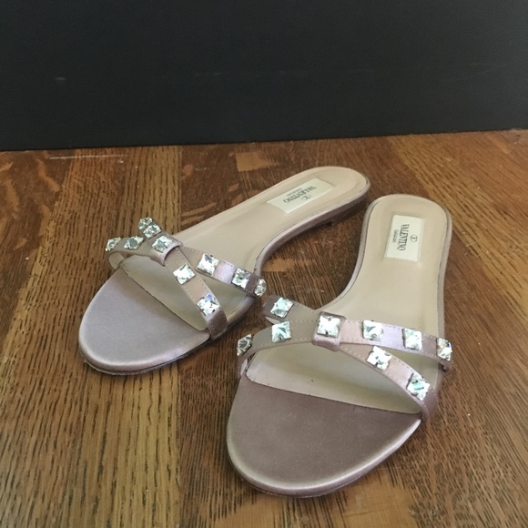 valentino crystal slides